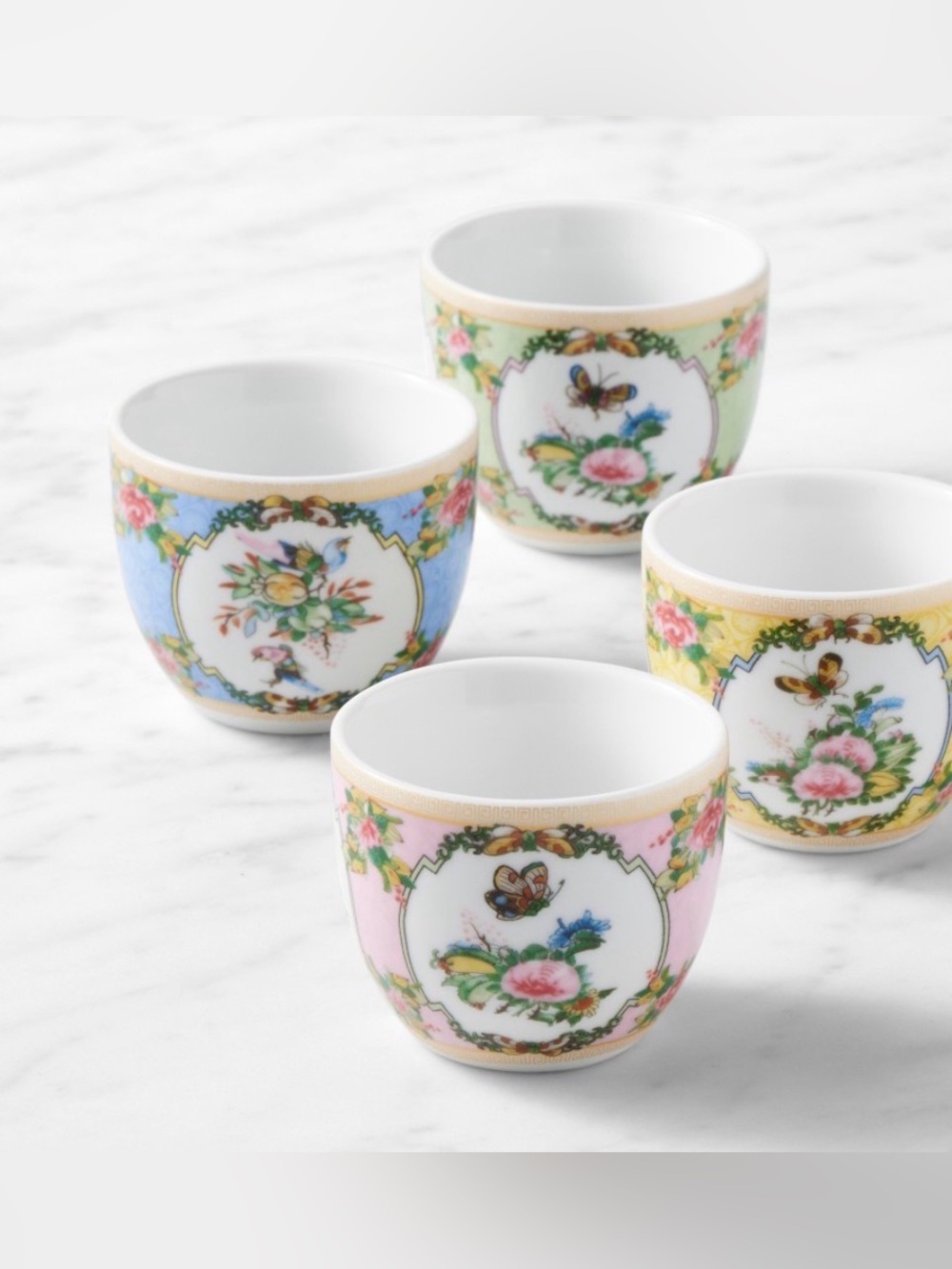 NWT Williams Sonoma Famille Rose Espresso Cups, Set of 4
